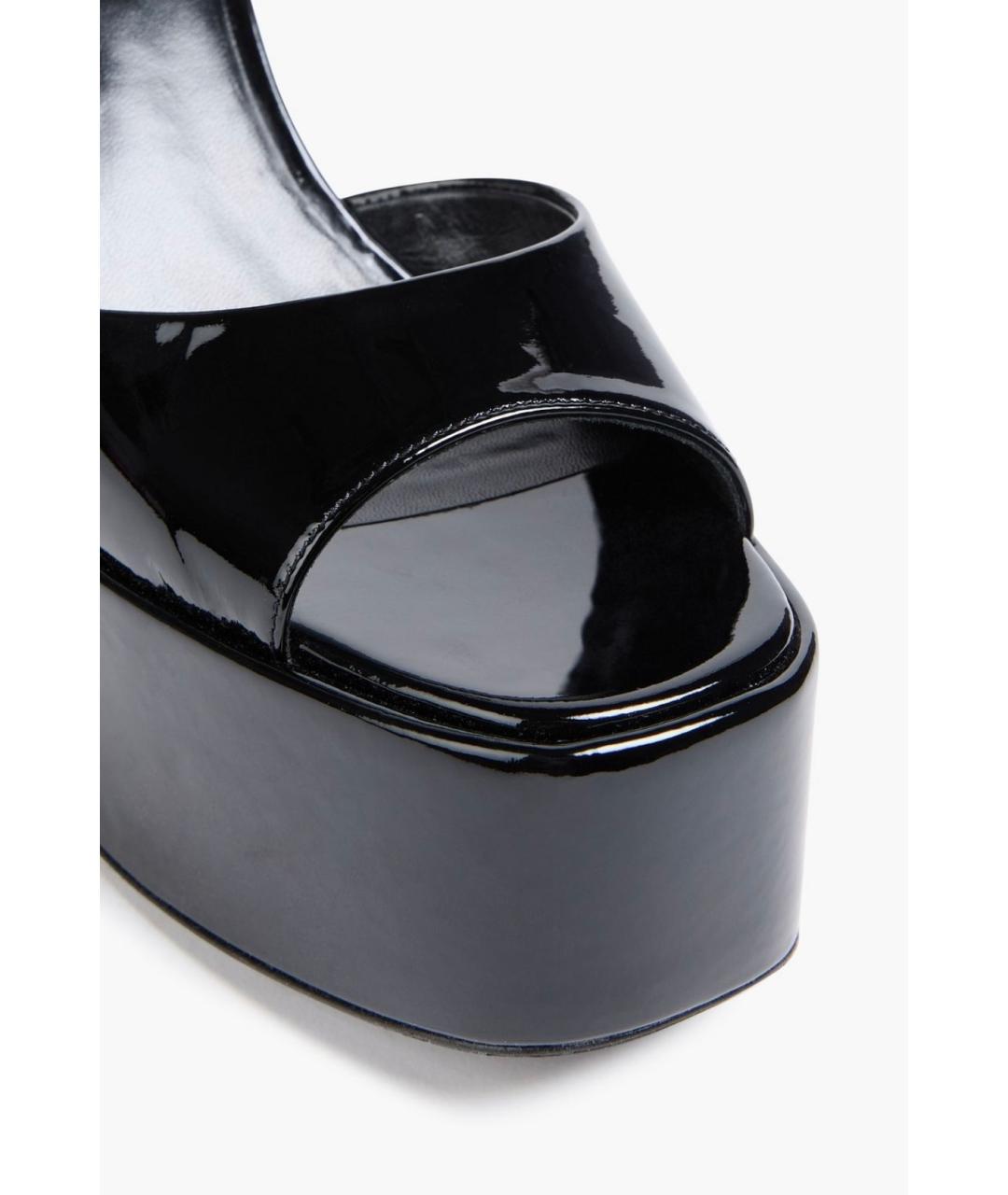 PARIS TEXAS Черные босоножки из лакированной кожи, фото 4