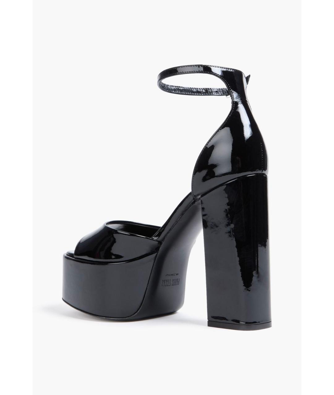 PARIS TEXAS Черные босоножки из лакированной кожи, фото 3