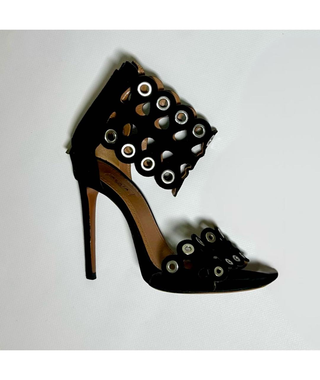 ALAIA Черные замшевые босоножки, фото 9