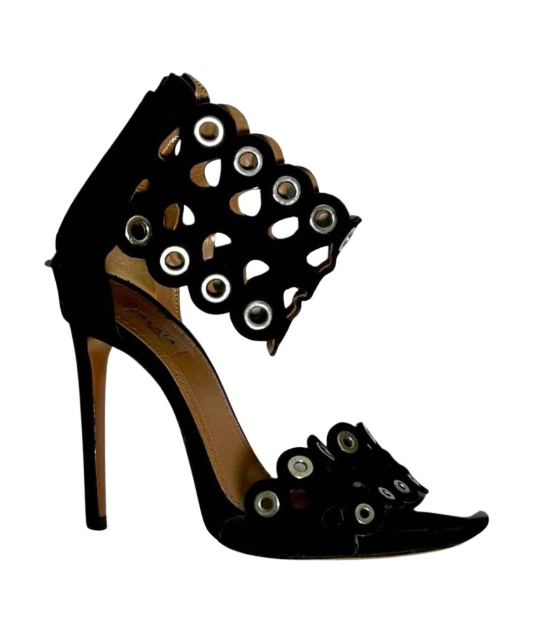 ALAIA Черные замшевые босоножки, фото 1