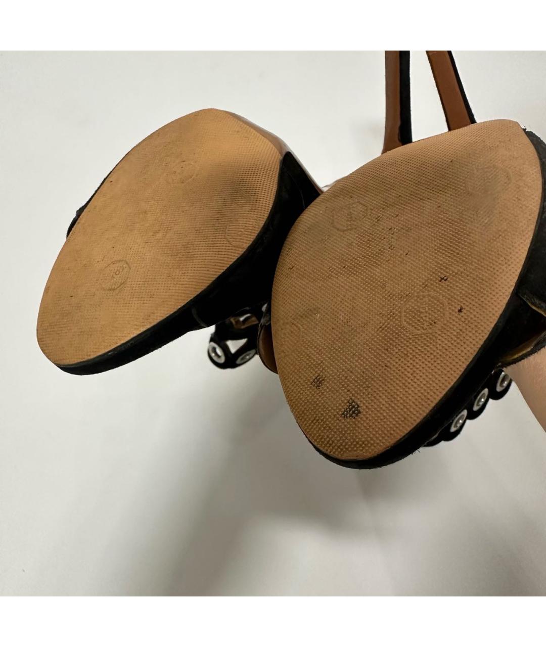 ALAIA Черные замшевые босоножки, фото 6