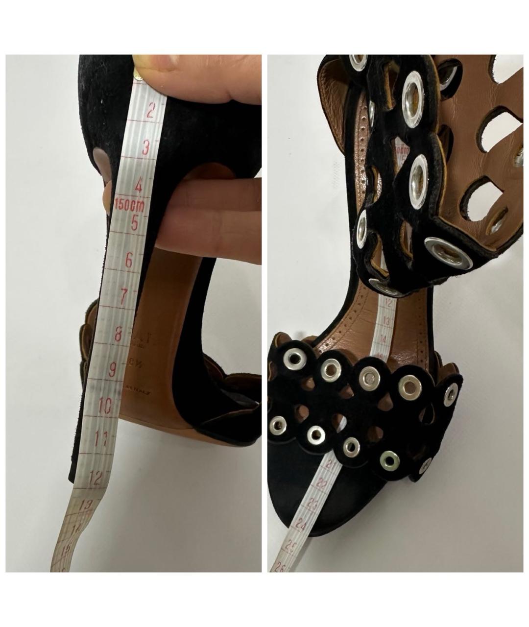 ALAIA Черные замшевые босоножки, фото 8