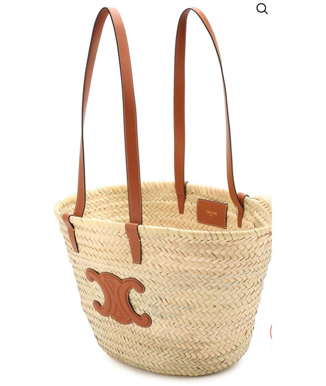 CELINE Бежевая пелетеная сумка через плечо, фото 3