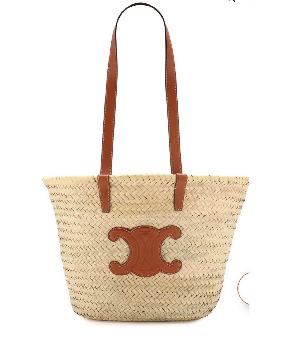 CELINE Бежевая пелетеная сумка через плечо, фото 5