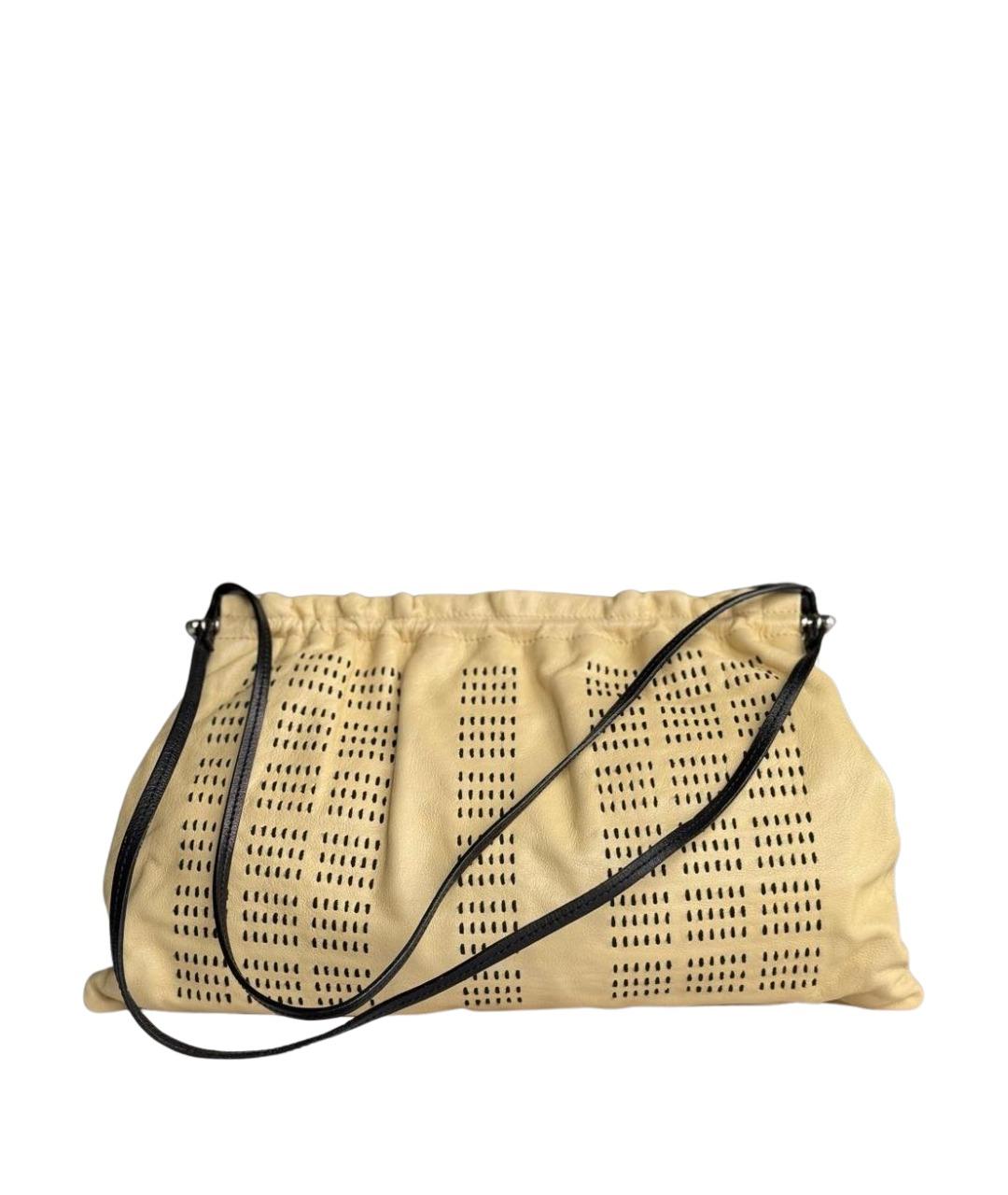 MIU MIU Бежевая кожаная сумка с короткими ручками, фото 1