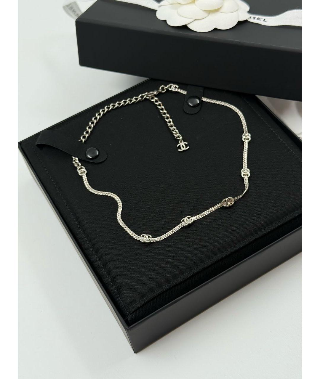 CHANEL Серебрянный металлический чокер, фото 5