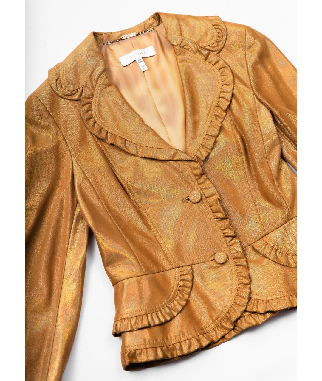 ESCADA Золотой замшевый жакет/пиджак, фото 4