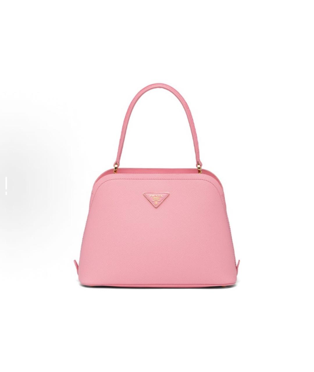 PRADA Розовая кожаная сумка с короткими ручками, фото 6