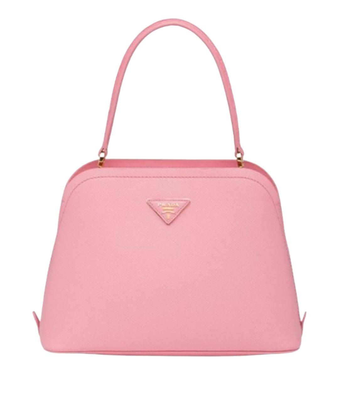 PRADA Розовая кожаная сумка с короткими ручками, фото 1