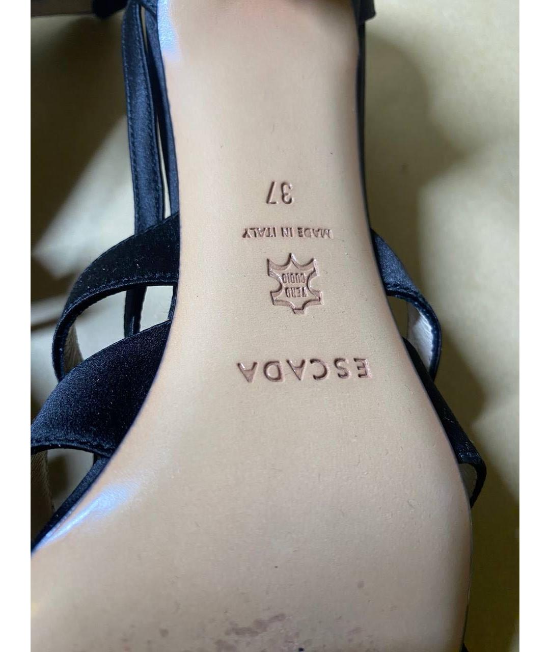 ESCADA Черные бархатные босоножки, фото 5