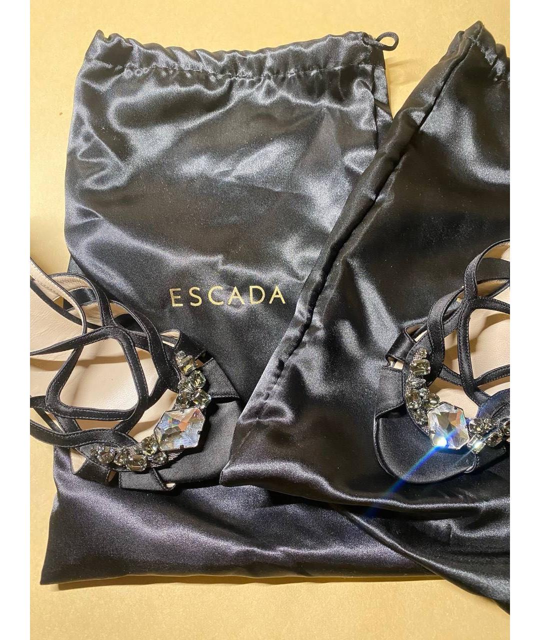 ESCADA Черные бархатные босоножки, фото 6