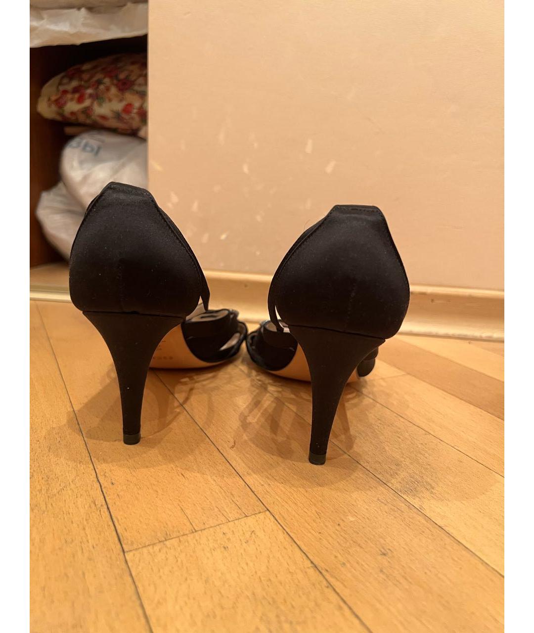 ESCADA Черные бархатные босоножки, фото 4