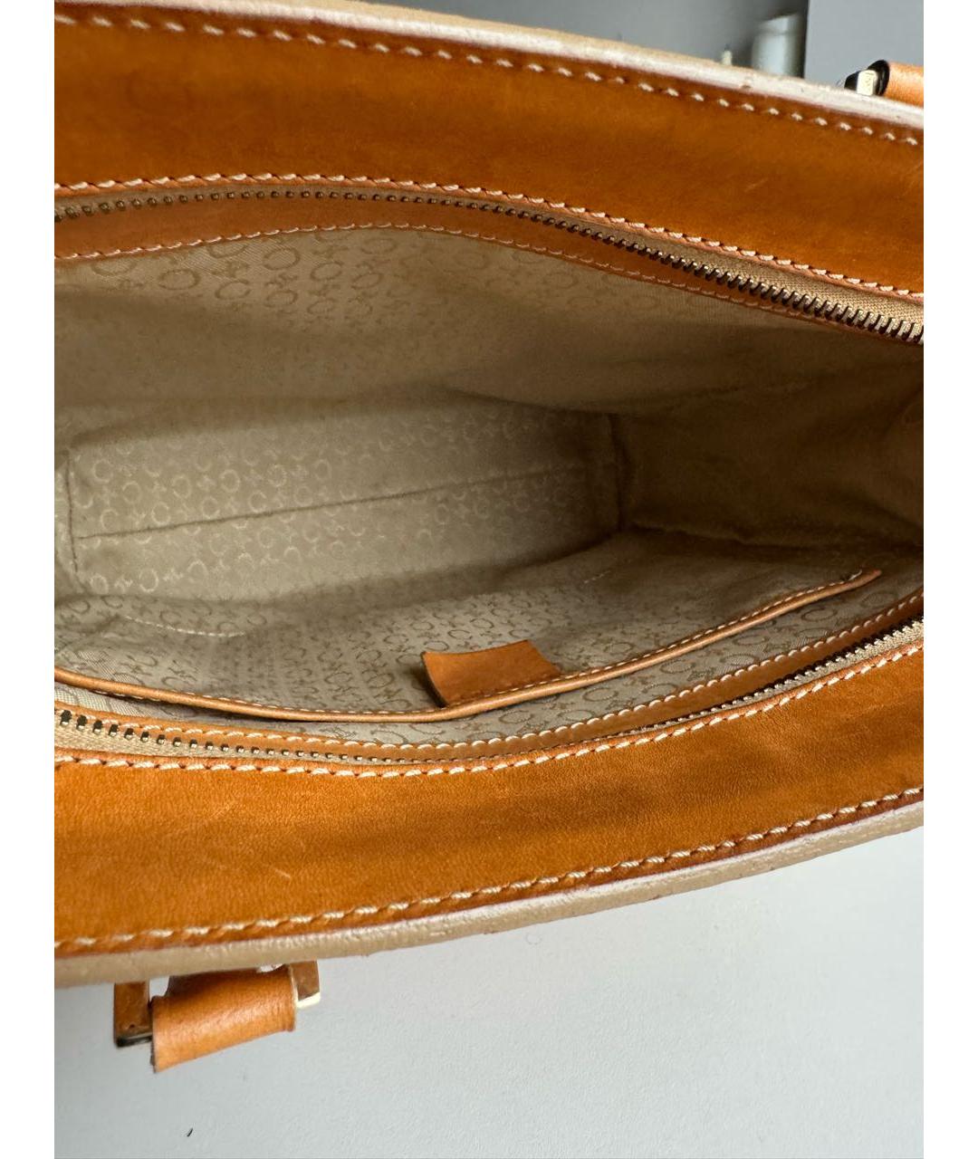 CELINE Коричневая кожаная сумка тоут, фото 4