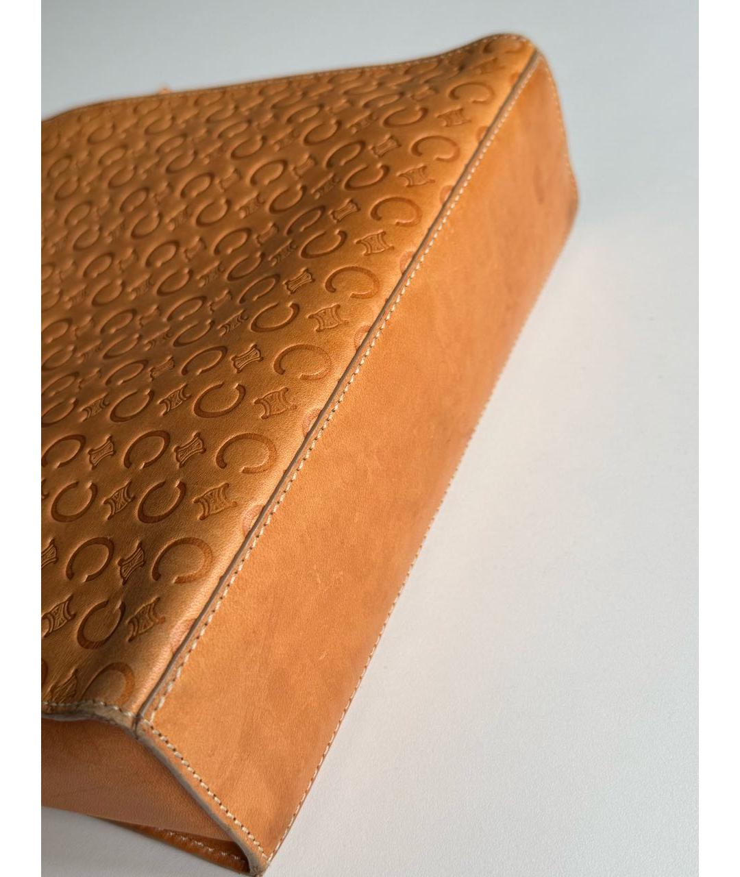 CELINE Коричневая кожаная сумка тоут, фото 6