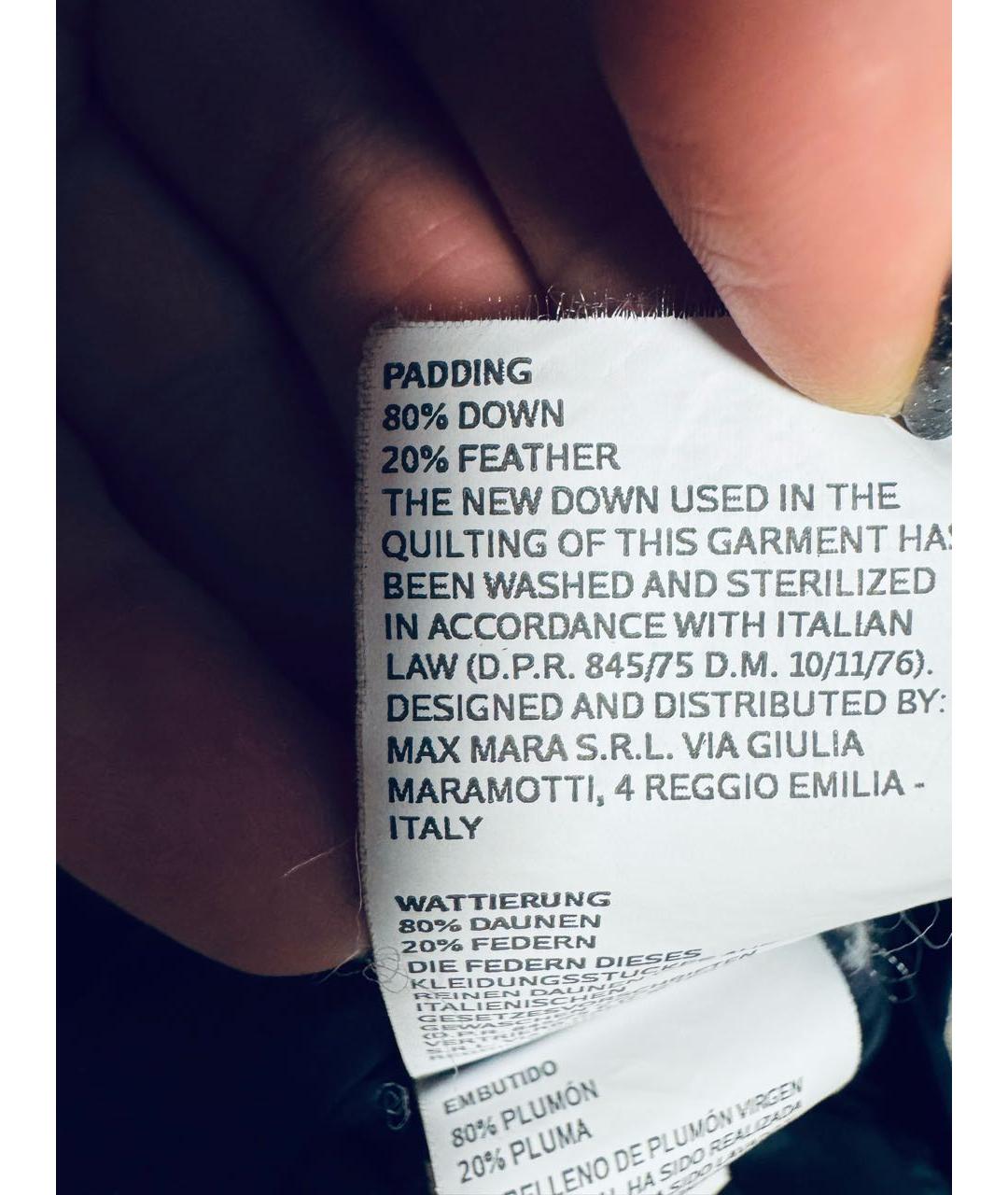 WEEKEND MAX MARA Темно-синий полиамидовый пуховик, фото 8