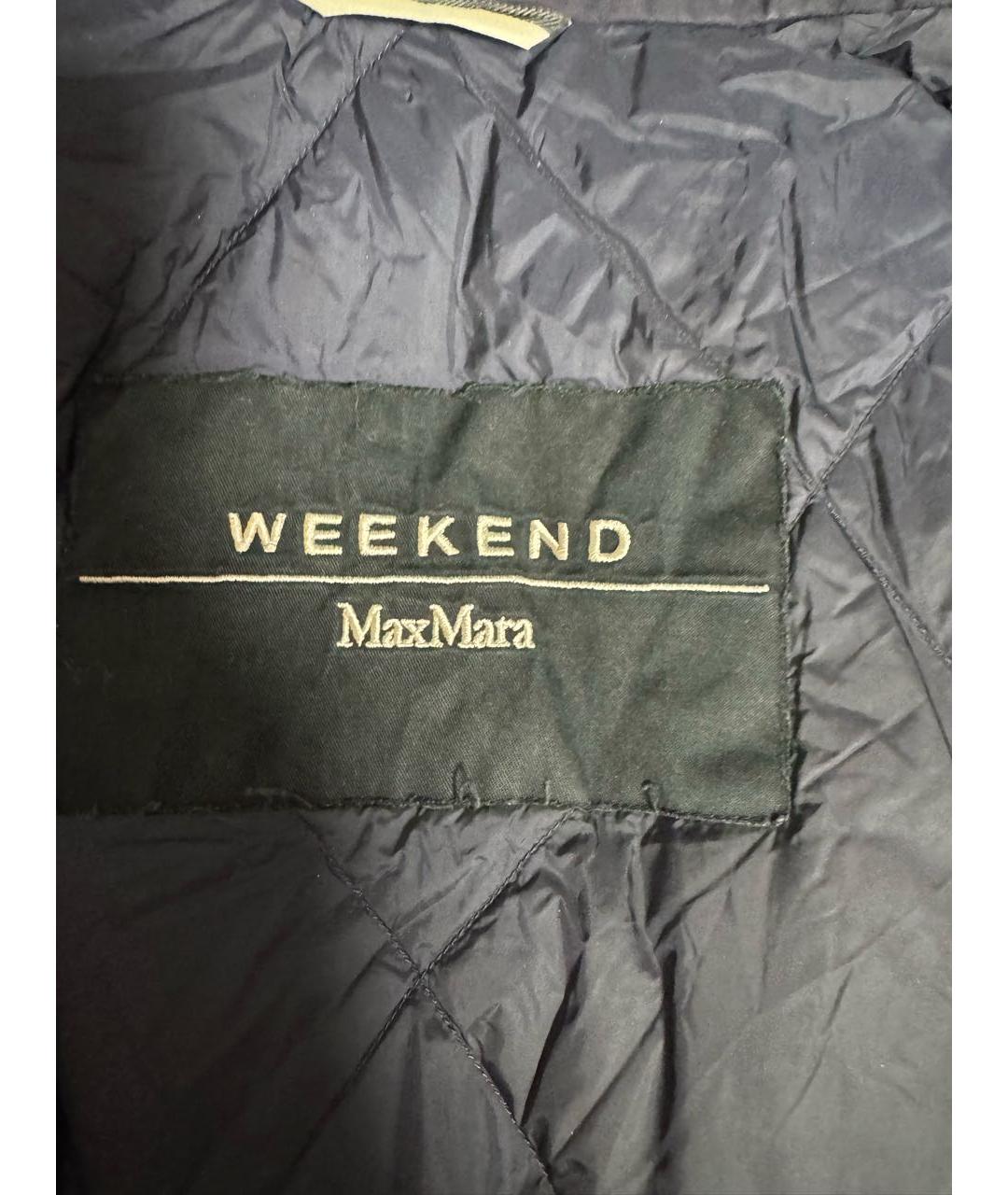 WEEKEND MAX MARA Темно-синий полиамидовый пуховик, фото 3