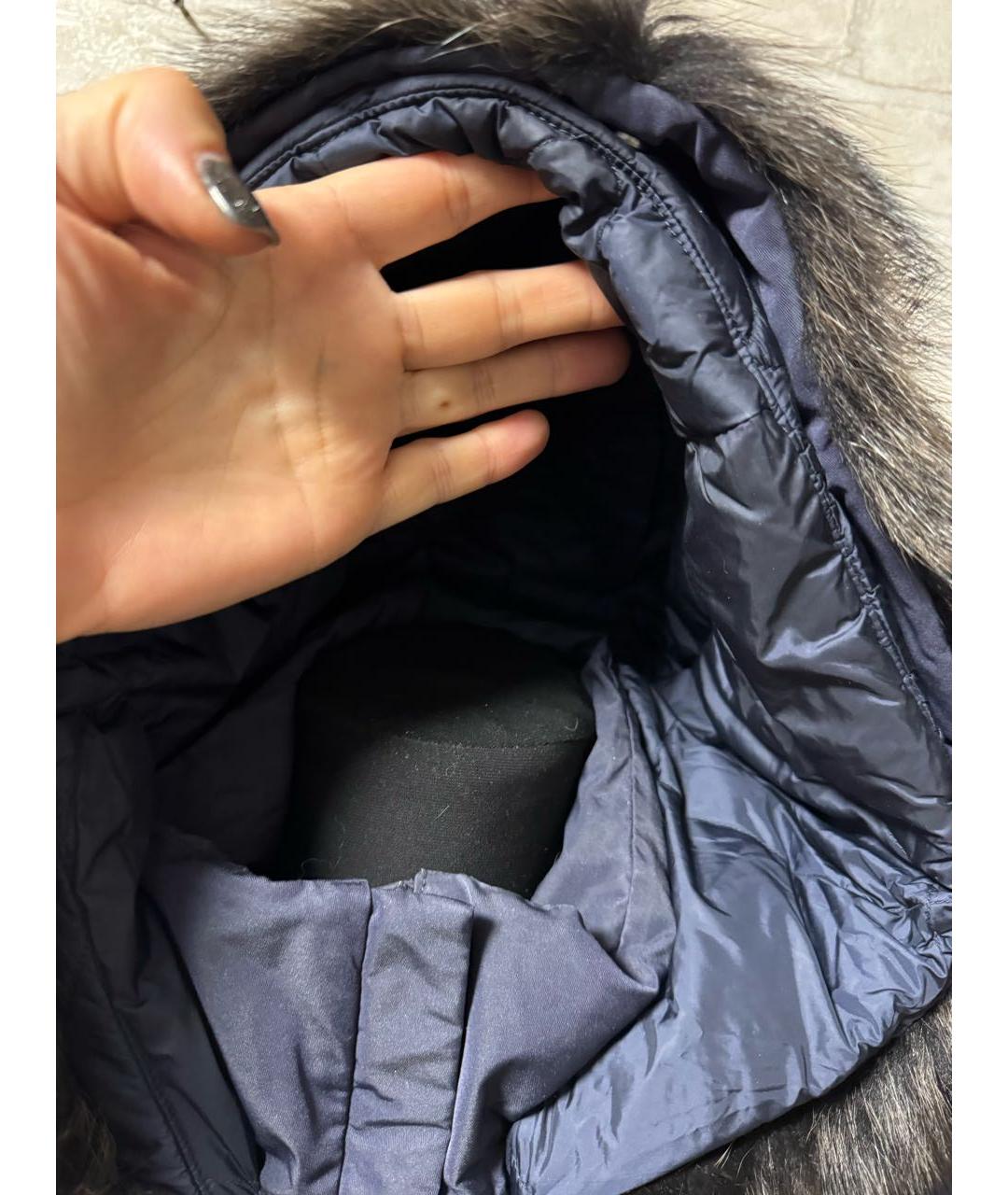 WEEKEND MAX MARA Темно-синий полиамидовый пуховик, фото 5