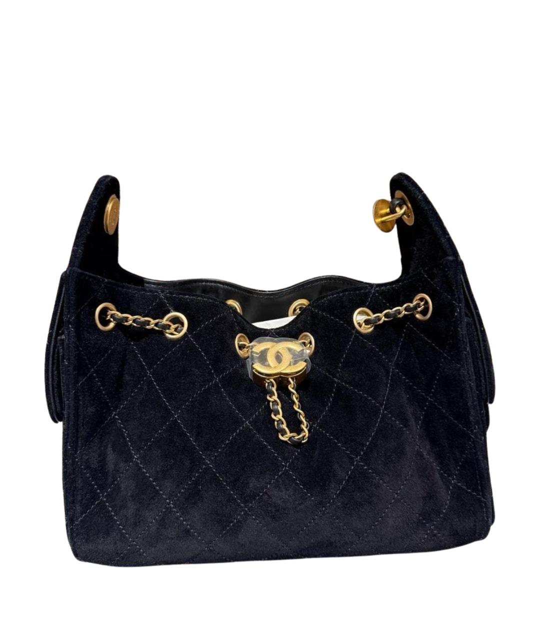 CHANEL Черная замшевая сумка тоут, фото 1