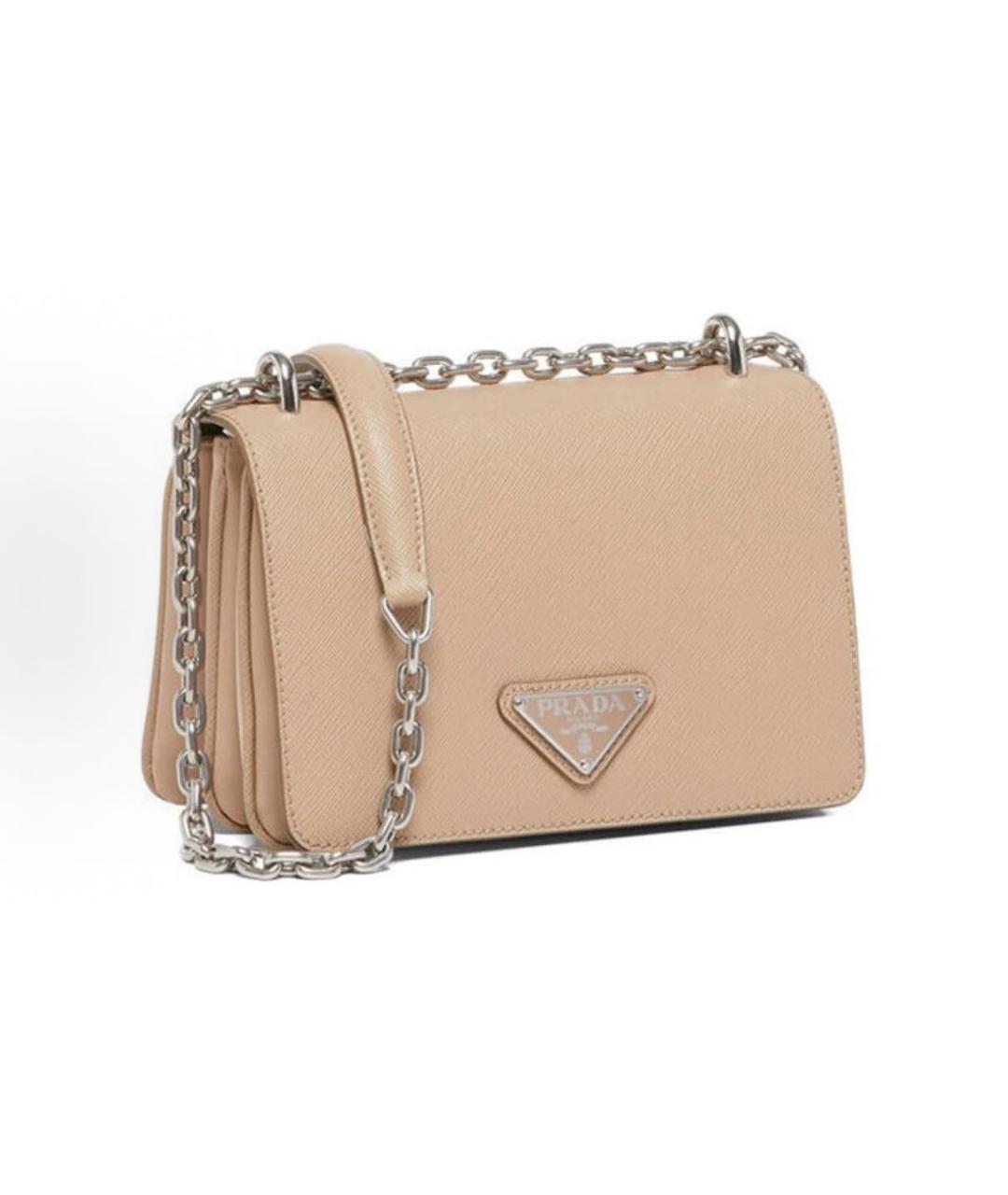 PRADA Бежевая кожаная сумка через плечо, фото 2