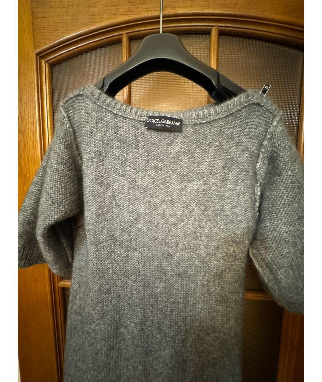 DOLCE&GABBANA Серое шерстяное повседневное платье, фото 3