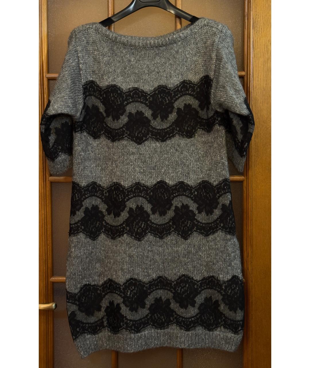 DOLCE&GABBANA Серое шерстяное повседневное платье, фото 5