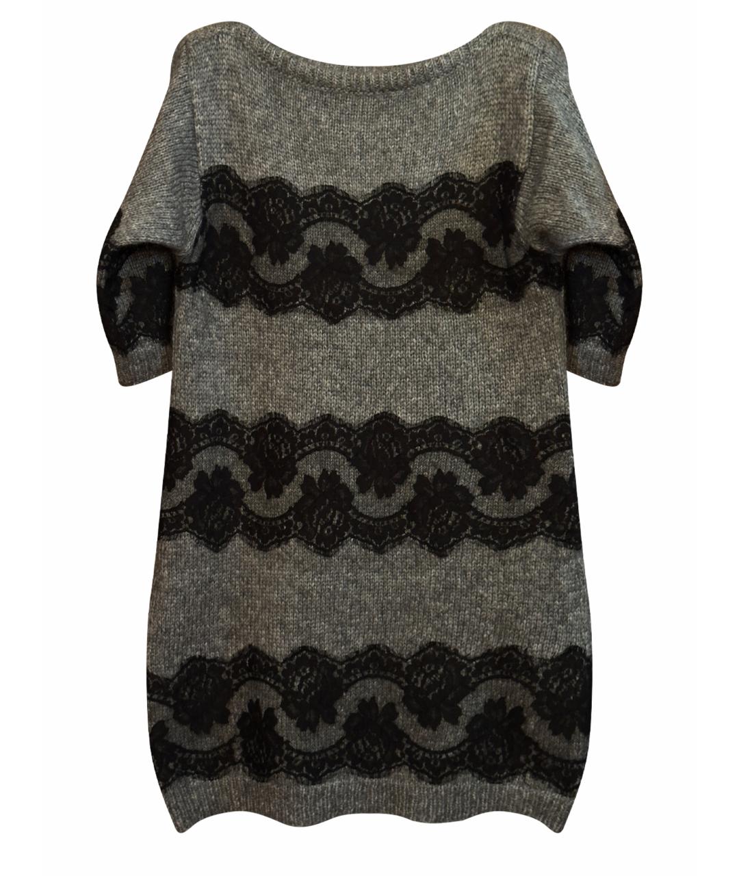 DOLCE&GABBANA Серое шерстяное повседневное платье, фото 1