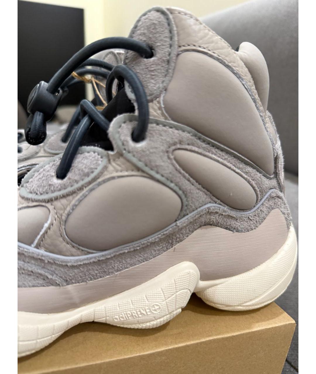 ADIDAS YEEZY Бежевые замшевые высокие кроссовки / кеды, фото 7