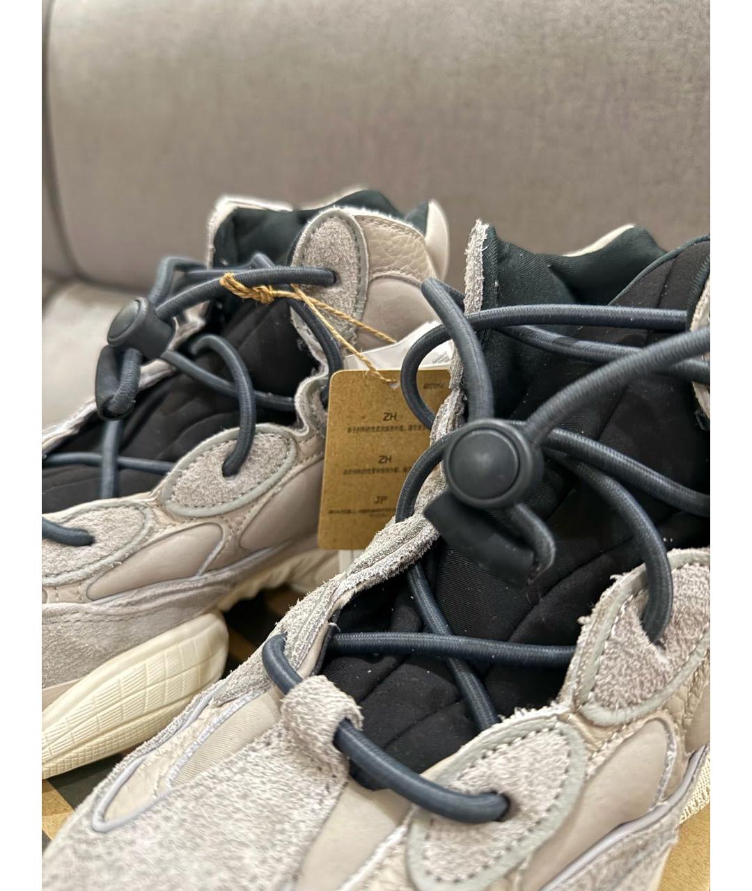 ADIDAS YEEZY Бежевые замшевые высокие кроссовки / кеды, фото 8