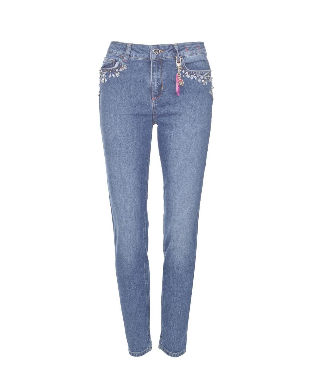 TWIN-SET Синие хлопко-эластановые джинсы слим, фото 9