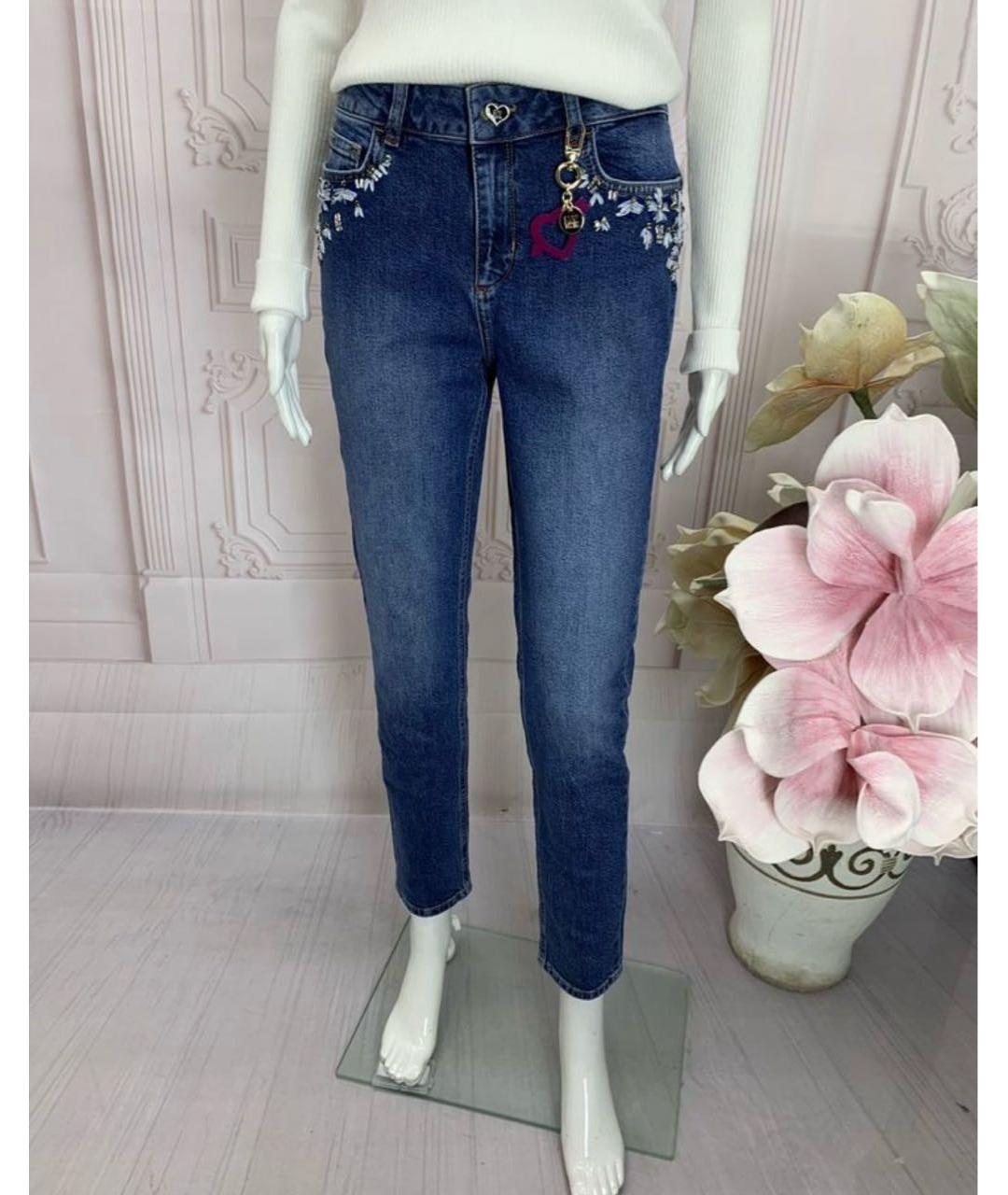 TWIN-SET Синие хлопко-эластановые джинсы слим, фото 5