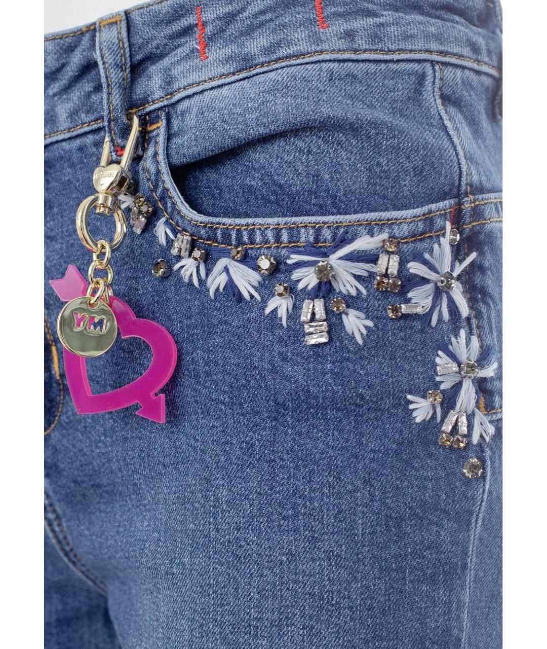 TWIN-SET Синие хлопко-эластановые джинсы слим, фото 4