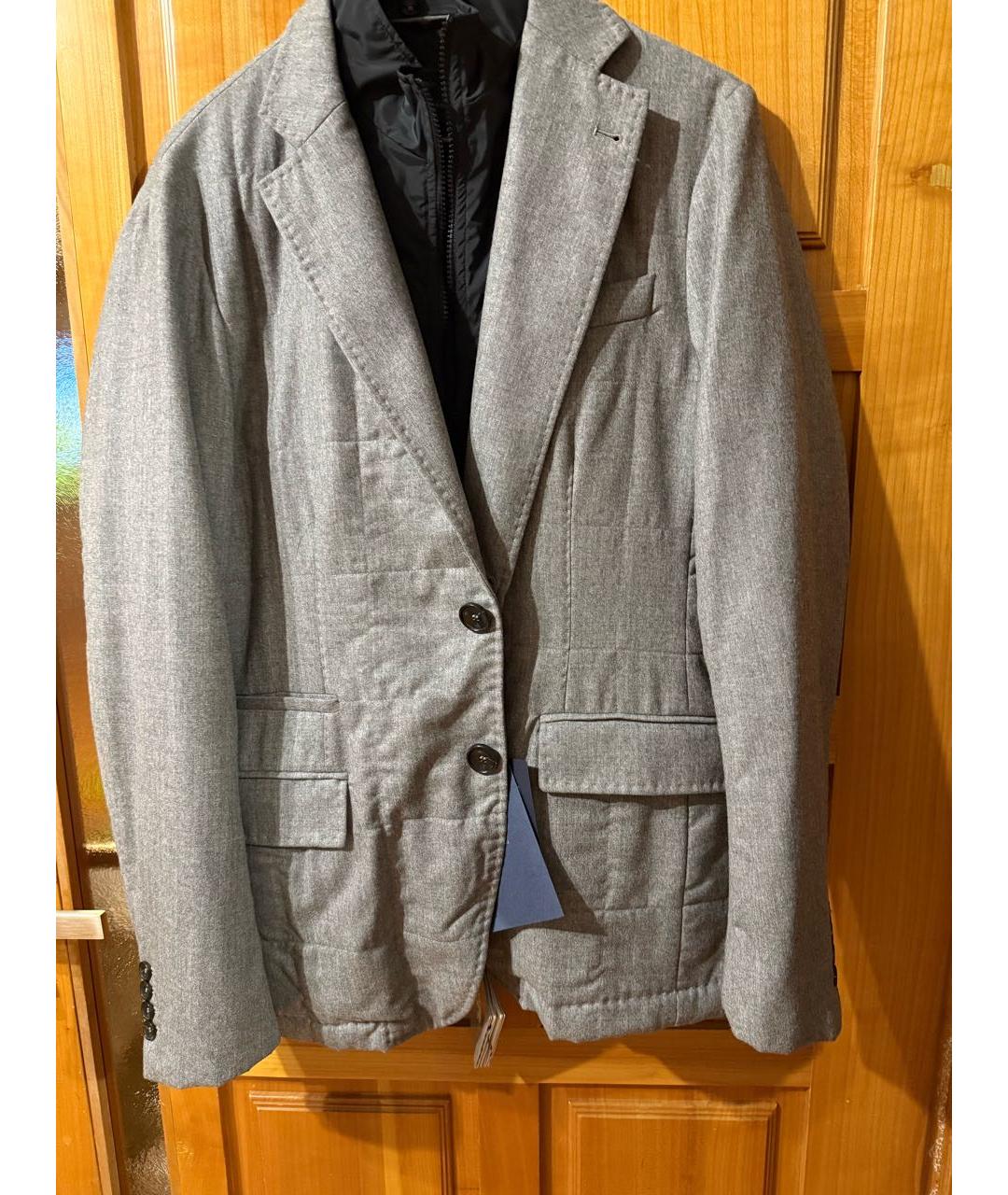 LORO PIANA Серая шерстяная куртка, фото 7