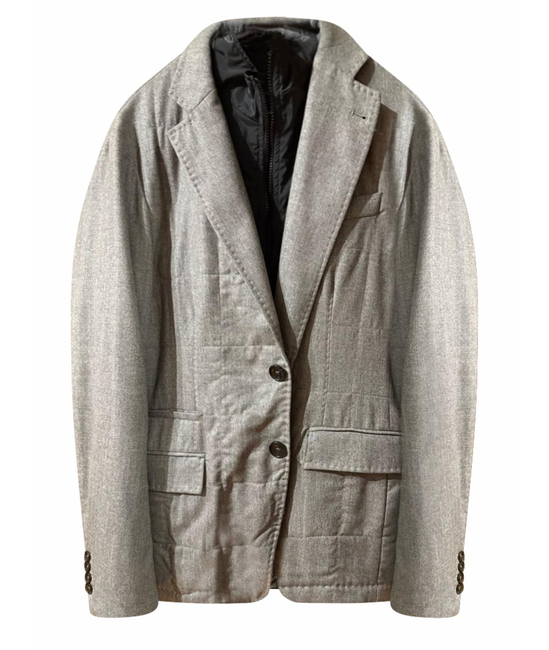 LORO PIANA Серая шерстяная куртка, фото 1