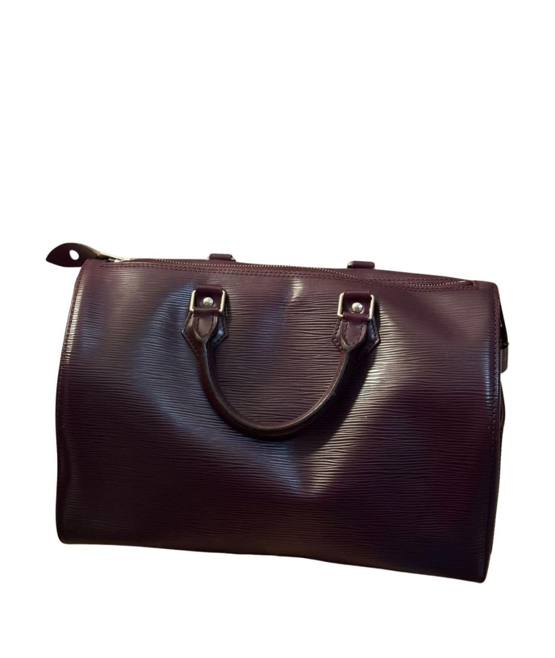 LOUIS VUITTON Бордовая кожаная сумка с короткими ручками, фото 1