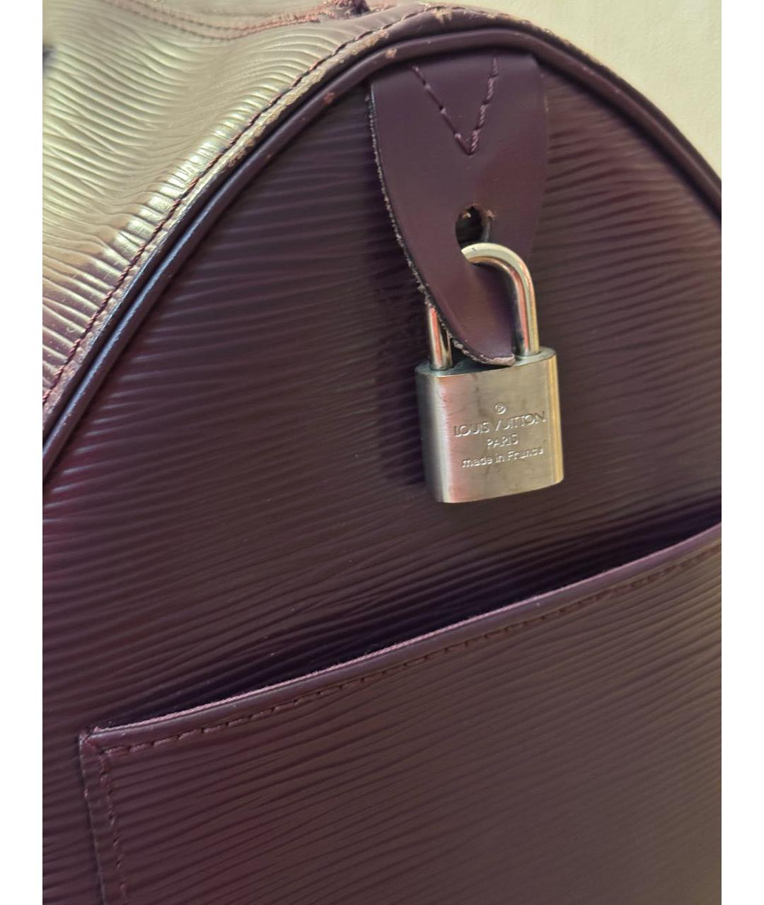 LOUIS VUITTON Бордовая кожаная сумка с короткими ручками, фото 2