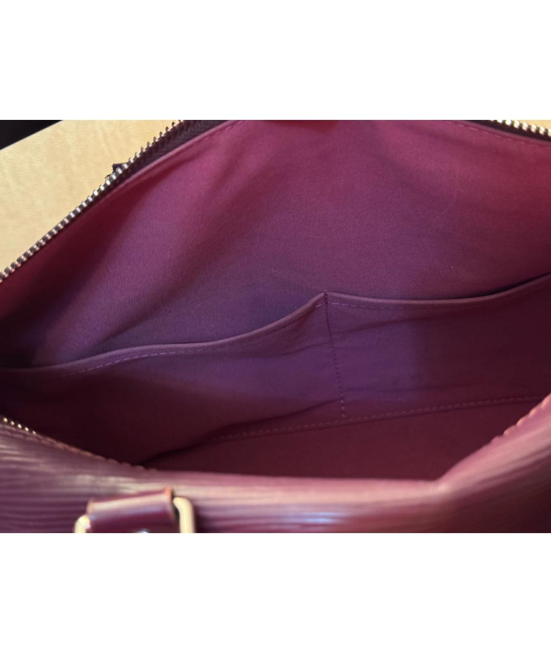 LOUIS VUITTON Бордовая кожаная сумка с короткими ручками, фото 4