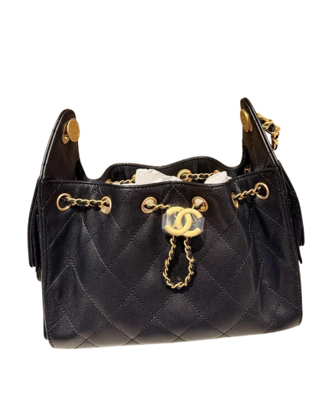 CHANEL Черная кожаная сумка через плечо, фото 1