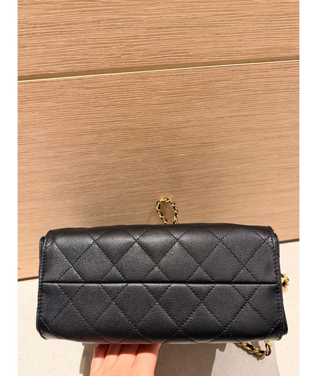 CHANEL Черная кожаная сумка через плечо, фото 3