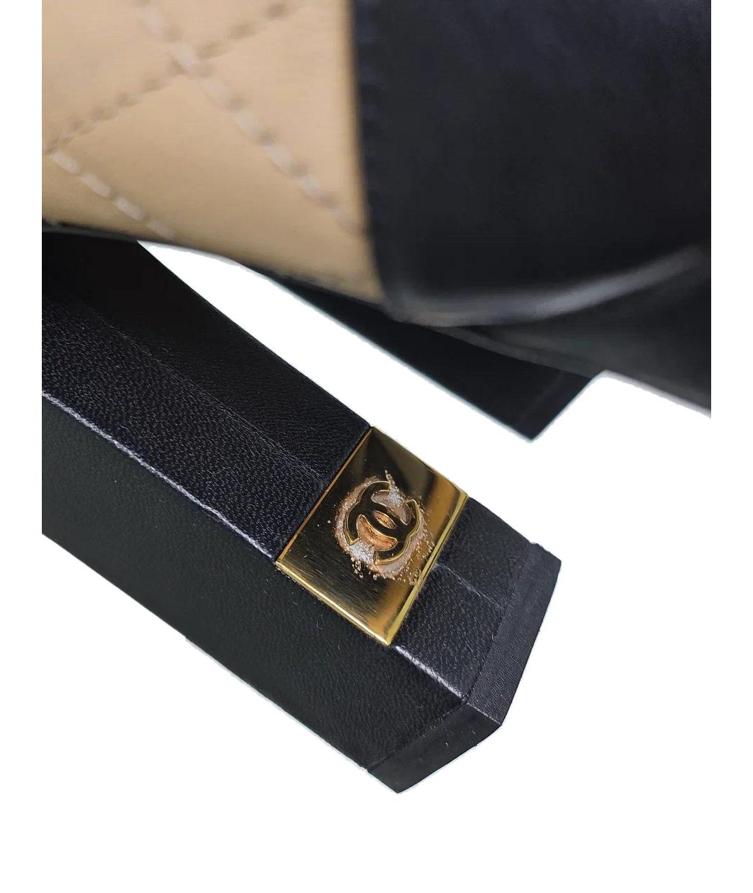 CHANEL Бежевые кожаные ботильоны, фото 7