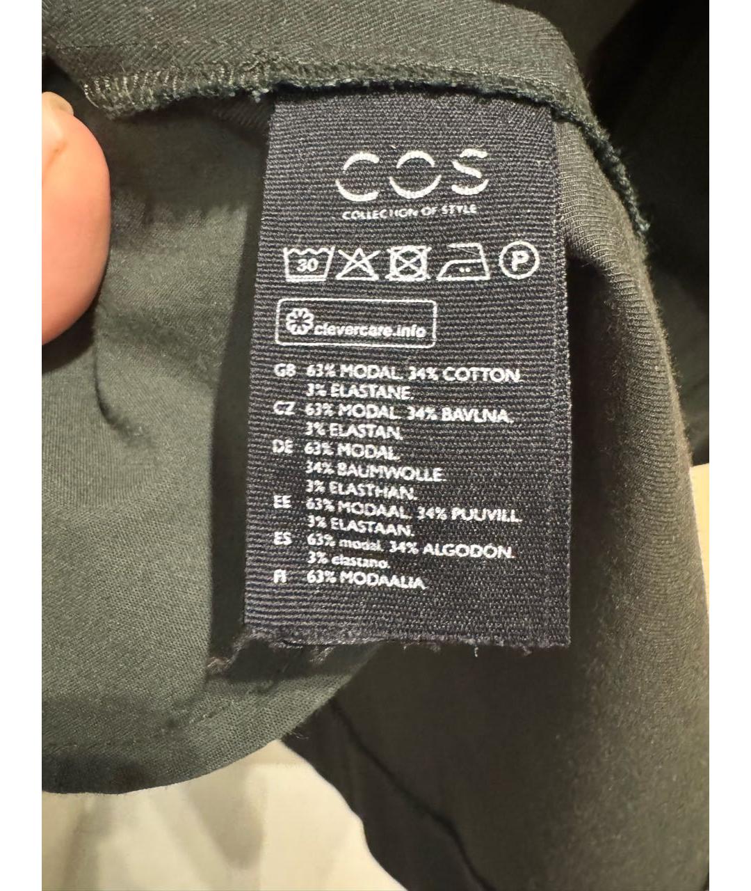 COS Черное хлопковое повседневное платье, фото 5