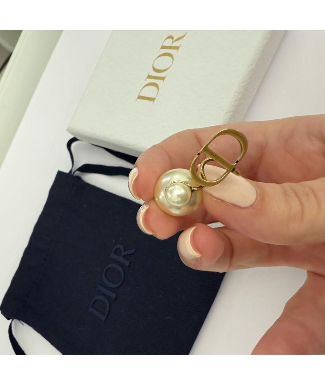 CHRISTIAN DIOR Золотые латунные серьги, фото 3