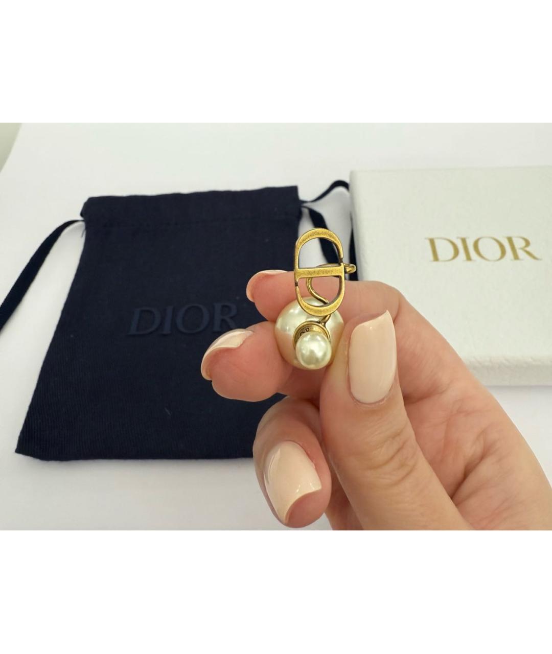 CHRISTIAN DIOR Золотые латунные серьги, фото 5