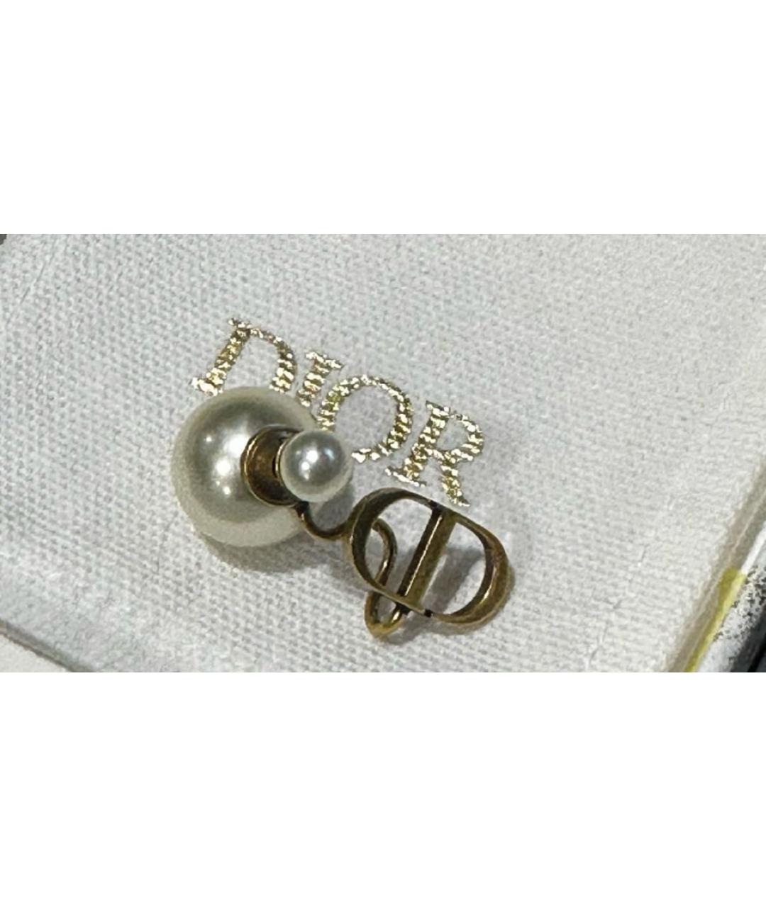 CHRISTIAN DIOR Золотые латунные серьги, фото 6