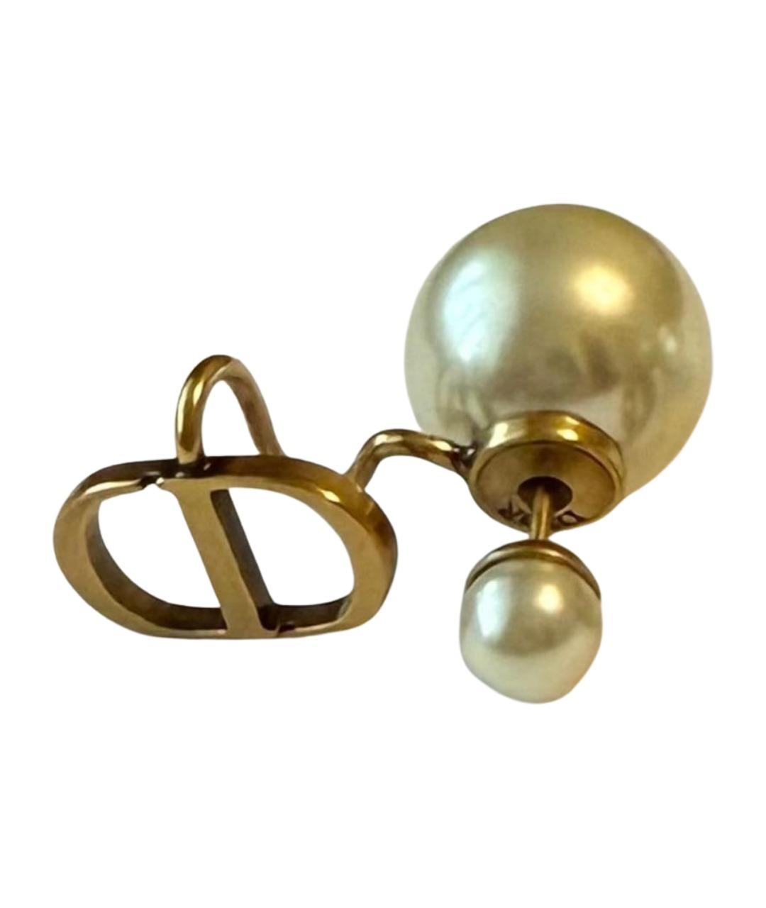 CHRISTIAN DIOR Золотые латунные серьги, фото 1