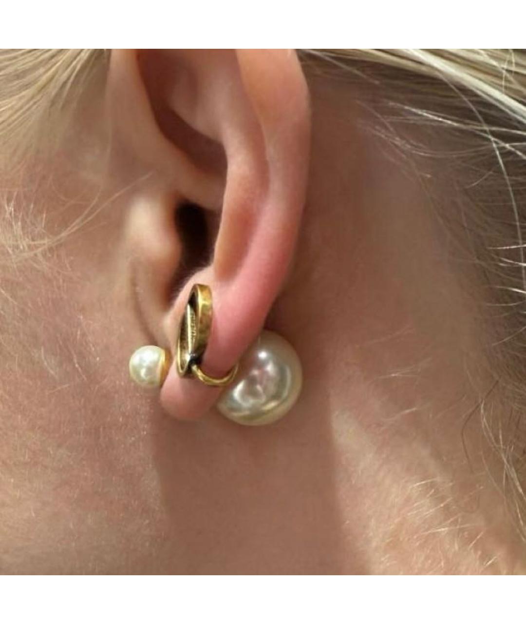 CHRISTIAN DIOR Золотые латунные серьги, фото 8