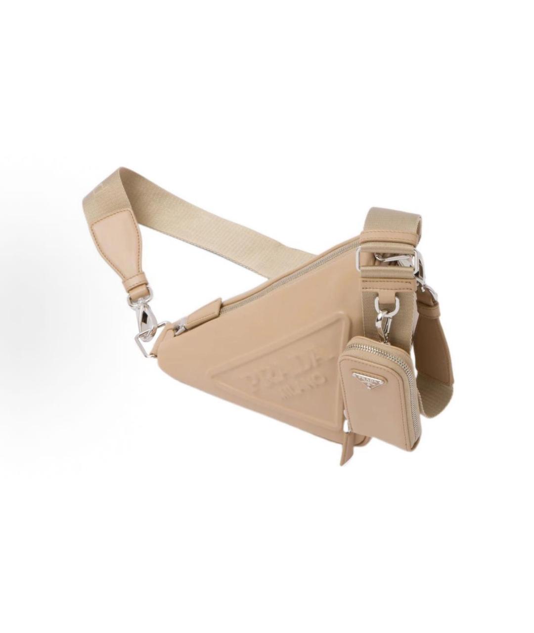 PRADA Бежевая кожаная сумка через плечо, фото 2