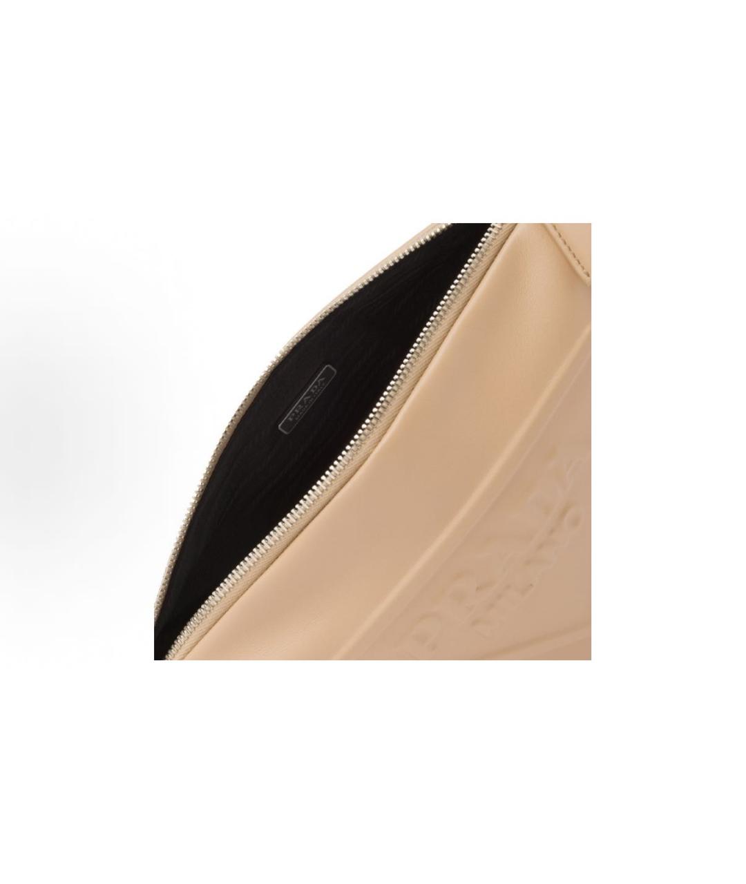 PRADA Бежевая кожаная сумка через плечо, фото 5