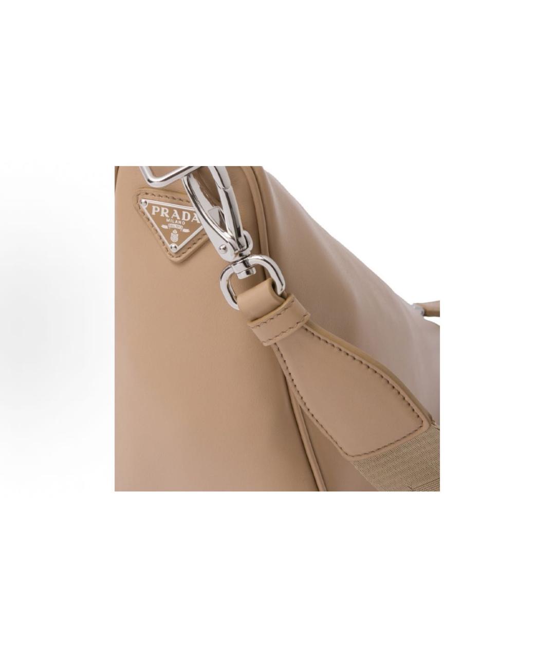 PRADA Бежевая кожаная сумка через плечо, фото 4