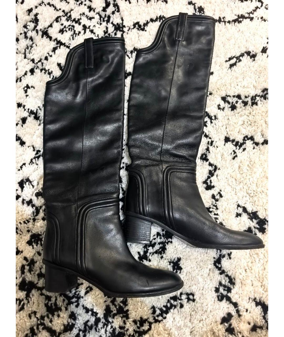 GUCCI Черные кожаные ботфорты, фото 7