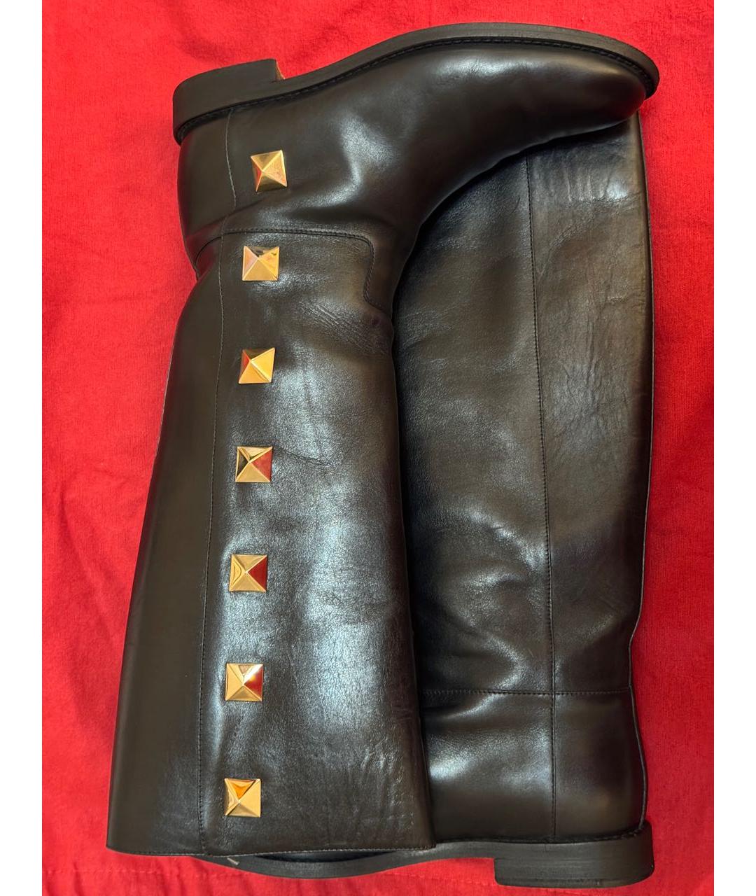 VALENTINO Черные кожаные сапоги, фото 5